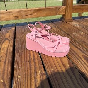 Madden Girl Pink Wedge Sandals